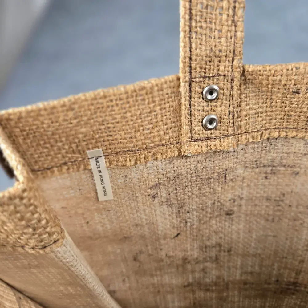 Vintage Graphic Jute Tote Bag Victorian Illustration